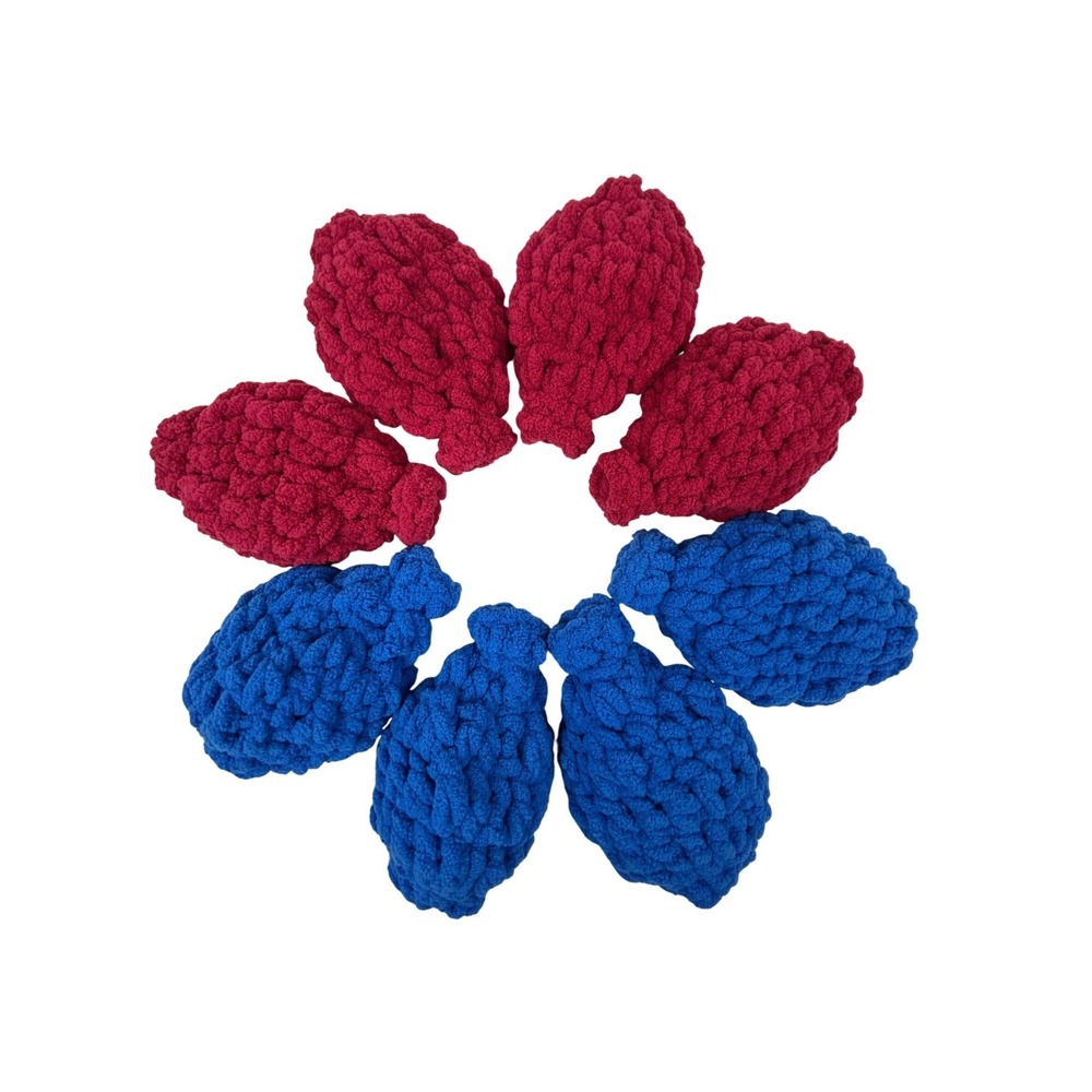 Reusable Crochet Water Balloons Handmade Latex Free Red Blue Set of 8